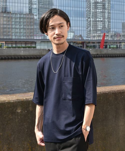 SHIPS JET BLUE(シップスジェットブルー)の「SHIPS JET BLUE: ポケット ビッグTシャツ(Tシャツ/カットソー・メンズ・オフホワイト/ライトグリーン/ネイビー/イエロー/ブラウン・X-SMALL/SMALL/MEDIUM/LARGE)」の6枚目の写真