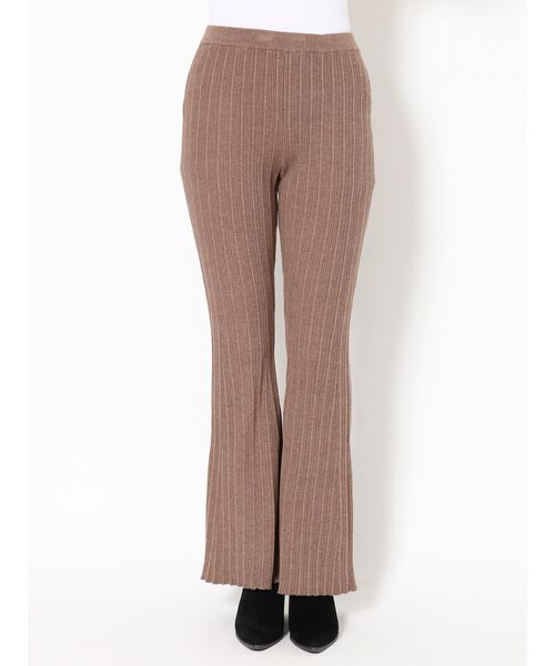 Ungrid（アングリッド）の「ランダムリブニットフレアパンツ（その他パンツ・レディース・ブラック/オフホワイト/モカ・FREE）」の10枚目の写真