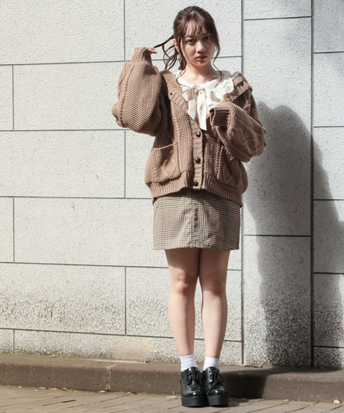 apres jour（アプレジュール）の「裏ボアケーブルフードニットアウター【ZOZOTOWN限定アイテム】19AW★（その他アウター・レディース・ダークブラウン/ベージュ/モカ・フリー）」の18枚目の写真