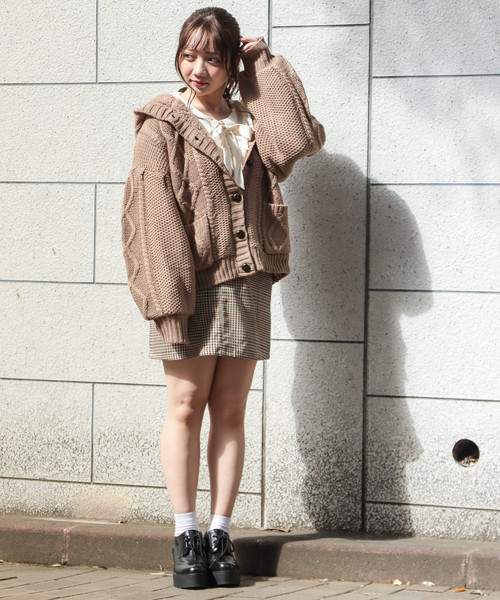 apres jour（アプレジュール）の「裏ボアケーブルフードニットアウター【ZOZOTOWN限定アイテム】19AW★（その他アウター・レディース・ダークブラウン/ベージュ/モカ・フリー）」の19枚目の写真