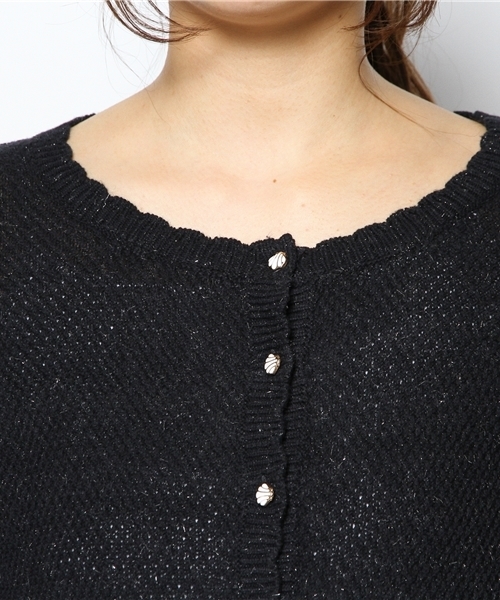 one after another NICE CLAUP（ワンアフターアナザーナイスクラップ）の「【ナイスクラップ】シェルボタンラメカーディガン（カーディガン/ボレロ・レディース・オフホワイト/ネイビー/グレー/レッド/イエロー・FREE）」の13枚目の写真