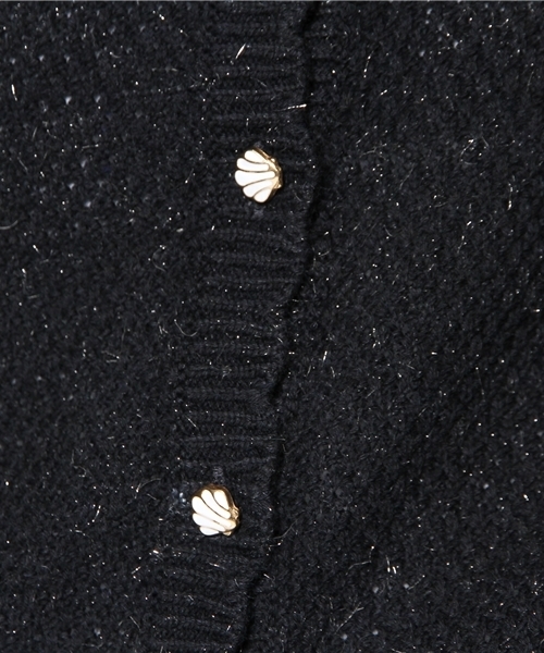 one after another NICE CLAUP（ワンアフターアナザーナイスクラップ）の「【ナイスクラップ】シェルボタンラメカーディガン（カーディガン/ボレロ・レディース・オフホワイト/ネイビー/グレー/レッド/イエロー・FREE）」の9枚目の写真