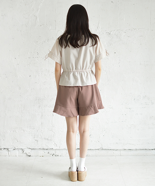 PairPair（ペアペア）の「チェック＆無地フリルショートパンツ（その他パンツ・レディース・ブラック/その他/モカ/ブラウン系その他・FREE）」の16枚目の写真