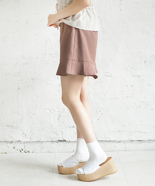 PairPair（ペアペア）の「チェック＆無地フリルショートパンツ（その他パンツ・レディース・ブラック/その他/モカ/ブラウン系その他・FREE）」の18枚目の写真