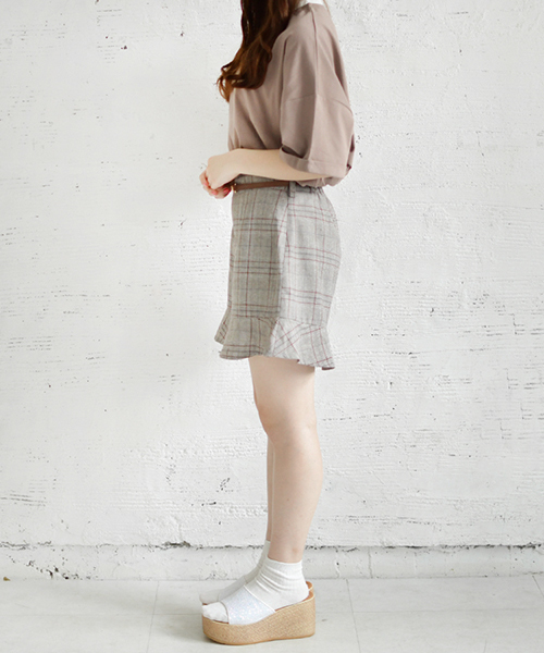 PairPair（ペアペア）の「チェック＆無地フリルショートパンツ（その他パンツ・レディース・ブラック/その他/モカ/ブラウン系その他・FREE）」の21枚目の写真