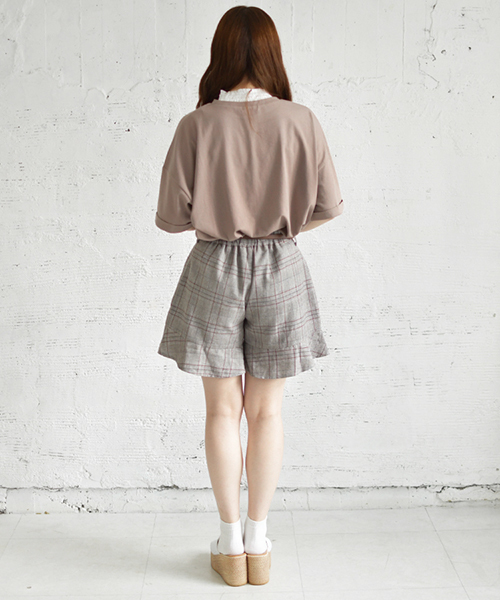 PairPair（ペアペア）の「チェック＆無地フリルショートパンツ（その他パンツ・レディース・ブラック/その他/モカ/ブラウン系その他・FREE）」の22枚目の写真