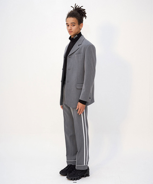 OY(オーワイ)の「テープスラックスパンツ(スラックス・メンズ・ブラック/グレー・S/M)」の12枚目の写真