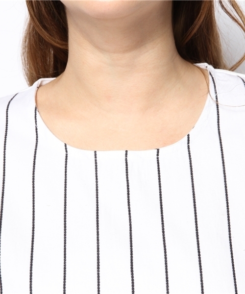 WHO'S WHO gallery（フーズフーギャラリー）の「ストライププルオーバー（シャツ/ブラウス・レディース・グレー/ホワイト・FREE）」の3枚目の写真