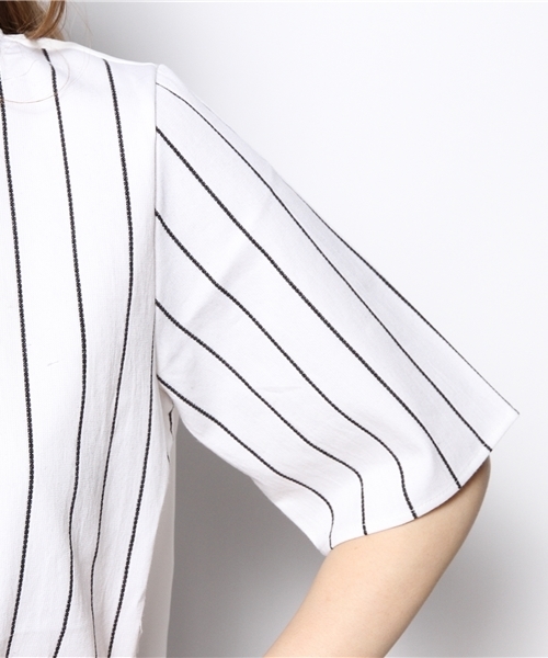 WHO'S WHO gallery（フーズフーギャラリー）の「ストライププルオーバー（シャツ/ブラウス・レディース・グレー/ホワイト・FREE）」の5枚目の写真