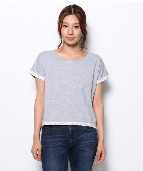 un dix cors（アンディコール）の「後ろ刺繍レースPO（Tシャツ/カットソー・レディース・ホワイト/グレー/ブルー・38）」の9枚目の写真