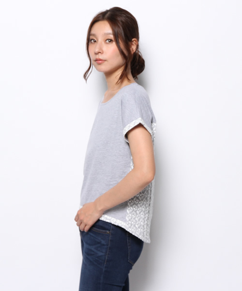un dix cors（アンディコール）の「後ろ刺繍レースPO（Tシャツ/カットソー・レディース・ホワイト/グレー/ブルー・38）」の10枚目の写真