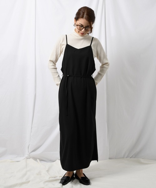 Ambre Neige(アンブルネージュ)の「キャミワンピース【WEB/EC限定商品】(ワンピース・レディース・ブラック/ベージュ・FREE)」の3枚目の写真