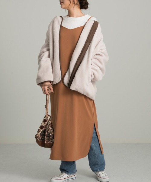Ambre Neige(アンブルネージュ)の「キャミワンピース【WEB/EC限定商品】(ワンピース・レディース・ブラック/ベージュ・FREE)」の11枚目の写真