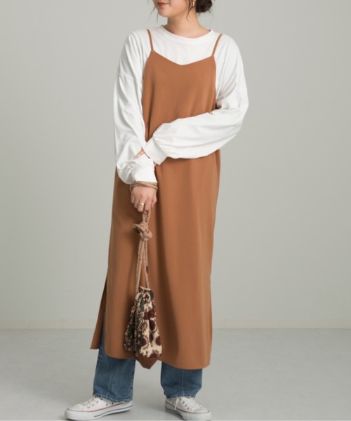 Ambre Neige(アンブルネージュ)の「キャミワンピース【WEB/EC限定商品】(ワンピース・レディース・ブラック/ベージュ・FREE)」の12枚目の写真