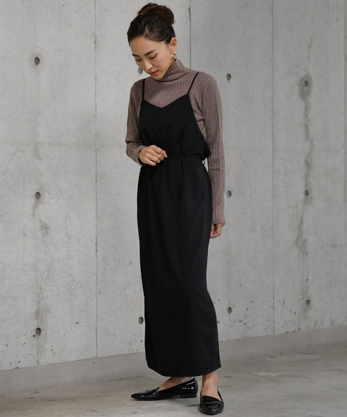 Ambre Neige(アンブルネージュ)の「キャミワンピース【WEB/EC限定商品】(ワンピース・レディース・ブラック/ベージュ・FREE)」の18枚目の写真
