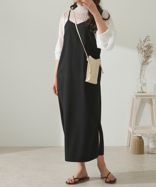 Ambre Neige(アンブルネージュ)の「キャミワンピース【WEB/EC限定商品】(ワンピース・レディース・ブラック/ベージュ・FREE)」の15枚目の写真