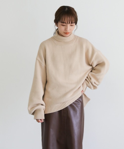 【美品】フェイクレザータイトスカート　モカ フェイクレザータイトハイウエストスカート（スカート）｜select