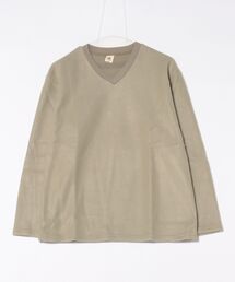 【BS】パイル起毛ロングスリーブTシャツ（Vネック）