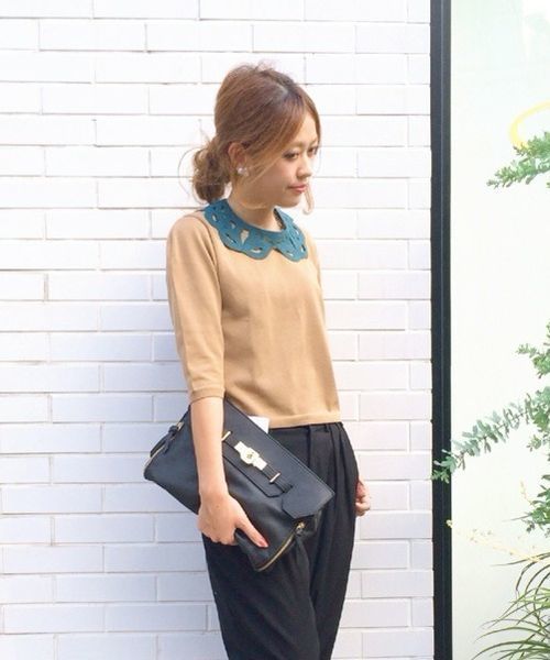 Another Edition（アナザーエディション）の「NYN クチビル COL ◆（ニット/セーター・レディース・ブラウン/ブラック/ライトグレー・フリー）」の3枚目の写真