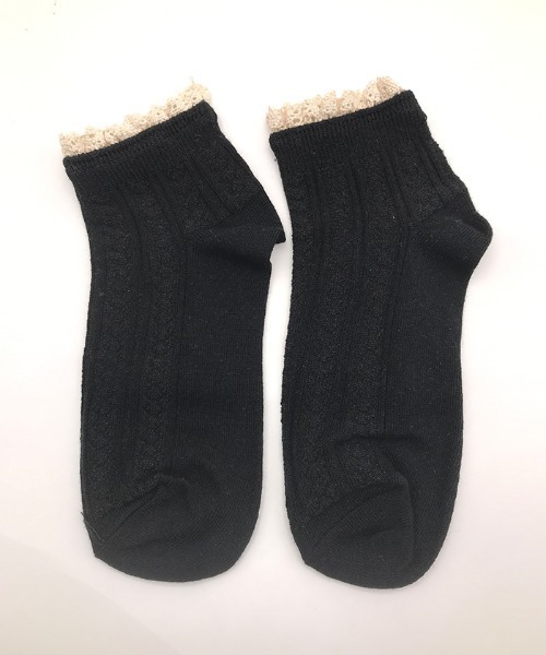 Futier land（フューティアランド）の「レース付ショートソックス（ソックス/靴下・レディース・ホワイト/ブラック/ベージュ・FREE）」の8枚目の写真