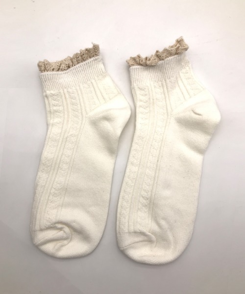 Futier land（フューティアランド）の「レース付ショートソックス（ソックス/靴下・レディース・ホワイト/ブラック/ベージュ・FREE）」の9枚目の写真