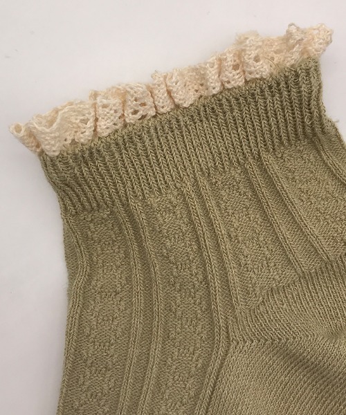 Futier land（フューティアランド）の「レース付ショートソックス（ソックス/靴下・レディース・ホワイト/ブラック/ベージュ・FREE）」の12枚目の写真