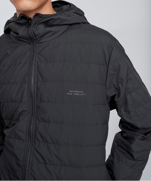 Saturdays NYC(サタデーズ ニューヨークシティ )の「Fujimura Puffer Coat(ナイロンジャケット・メンズ・ブラック/イエロー・M/XL/XS/S/L)」の4枚目の写真