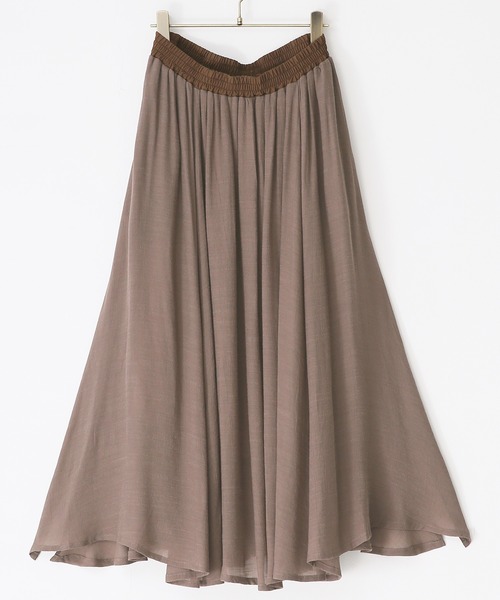n'OrLABEL（ノアールレーベル）の「『ゆるひらスラブスカート』（スカート・レディース・サックスブルー/ブラック/グレー/ネイビー/スモークピンク/ターメリック/モカ/ミント/アイボリー/オレンジ・FREE）」の4枚目の写真