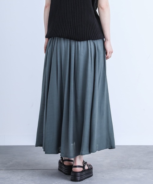 n'OrLABEL（ノアールレーベル）の「『ゆるひらスラブスカート』（スカート・レディース・サックスブルー/ブラック/グレー/ネイビー/スモークピンク/ターメリック/モカ/ミント/アイボリー/オレンジ・FREE）」の20枚目の写真