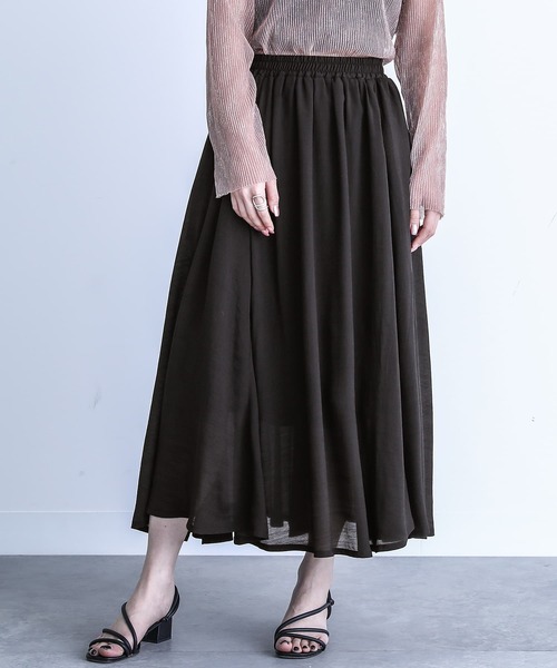 n'OrLABEL（ノアールレーベル）の「『ゆるひらスラブスカート』（スカート・レディース・サックスブルー/ブラック/グレー/ネイビー/スモークピンク/ターメリック/モカ/ミント/アイボリー/オレンジ・FREE）」の11枚目の写真