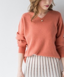 LOUNGEDRESS | カシミヤ100畦Vネックニット(ニット/セーター)