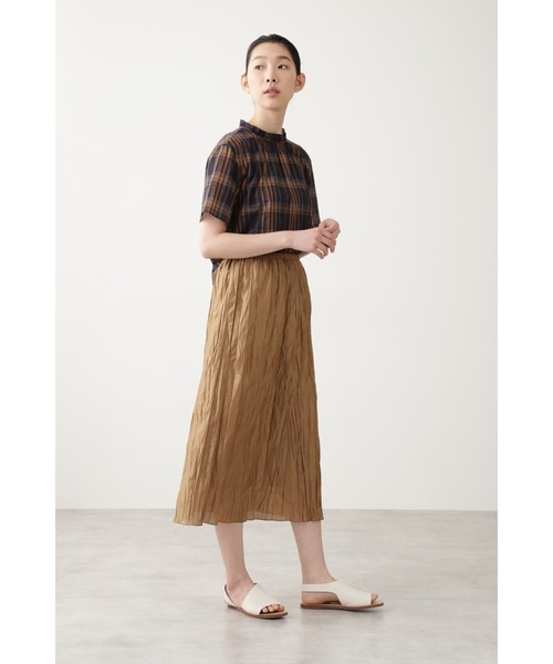 human woman（ヒューマンウーマン）の「カールマイヤープリーツチンツ加工スカート（スカート・レディース・ブラック/イエロー系その他・MEDIUM/SMALL）」の11枚目の写真