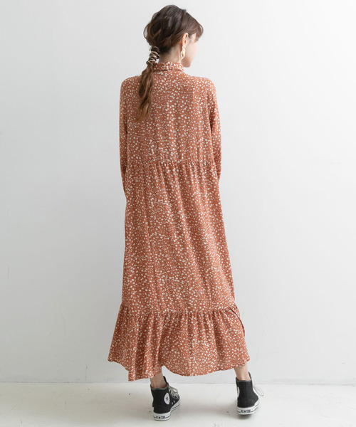 Newlyme（ニューリーミー）の「花柄マキシシャツワンピース【R】（ワンピース・レディース・ブラック/ピンク・MEDIUM/LARGE）」の7枚目の写真