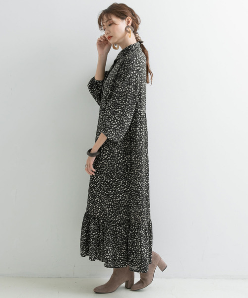 Newlyme（ニューリーミー）の「花柄マキシシャツワンピース【R】（ワンピース・レディース・ブラック/ピンク・MEDIUM/LARGE）」の12枚目の写真