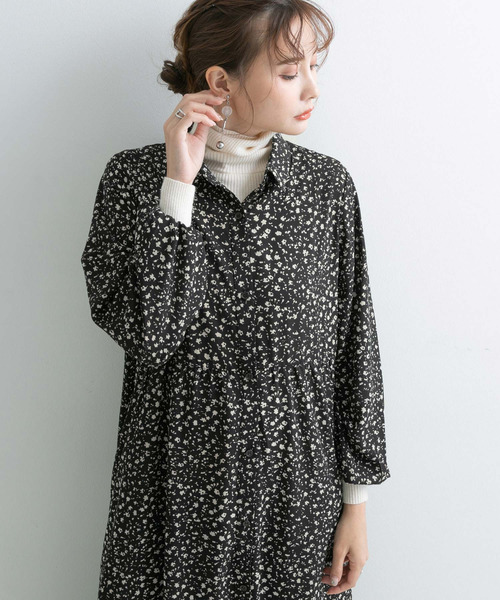 Newlyme（ニューリーミー）の「花柄マキシシャツワンピース【R】（ワンピース・レディース・ブラック/ピンク・MEDIUM/LARGE）」の16枚目の写真
