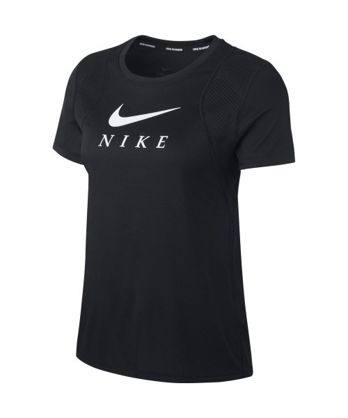 NIKE(ナイキ)の「NIKE/ナイキ ウィメンズ ラン GX S/S トップ(Tシャツ/カットソー・レディース・ブラック/イエローゴールド・M/L/XS/S)」の8枚目の写真