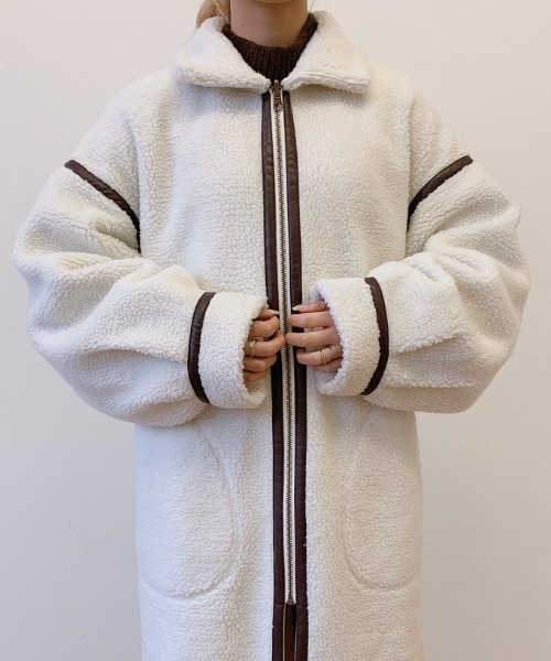 VANNIE U（ヴァニーユー）の「ボアムートンリバーシブルロングコート（ダウンジャケット/コート・レディース・ブラウン/ナチュラル・FREE）」の10枚目の写真