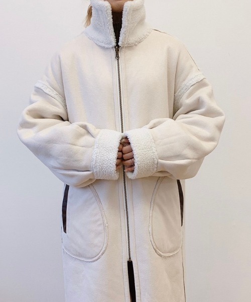 VANNIE U（ヴァニーユー）の「ボアムートンリバーシブルロングコート（ダウンジャケット/コート・レディース・ブラウン/ナチュラル・FREE）」の17枚目の写真