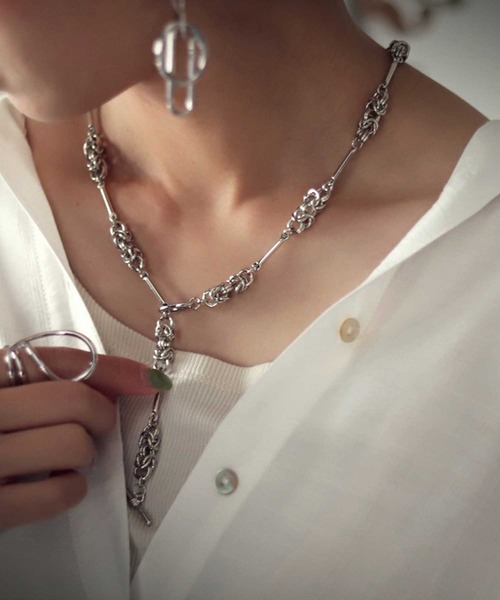 antiqua（アンティカ）の「チェーンモチーフネックレス（ネックレス・レディース・シルバー・FREE）」の4枚目の写真