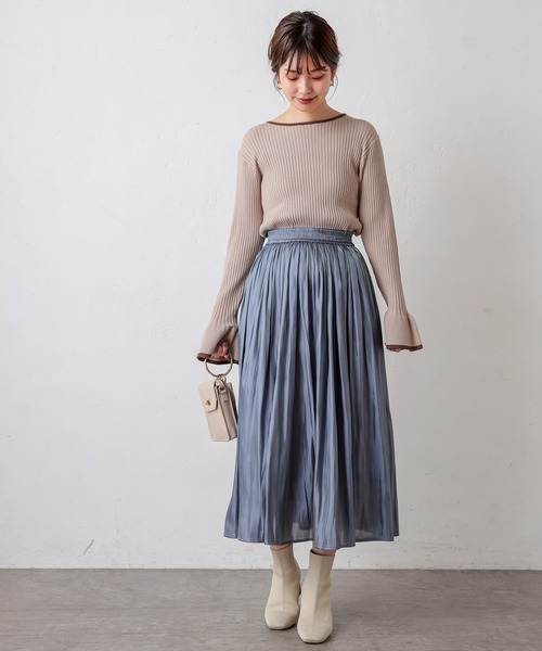 natural couture（ナチュラルクチュール）の「シャイニーサテンキラリギャザースカート（スカート・レディース・モカ/ベージュ/ミント/ブルー/ラベンダー・FREE）」の7枚目の写真