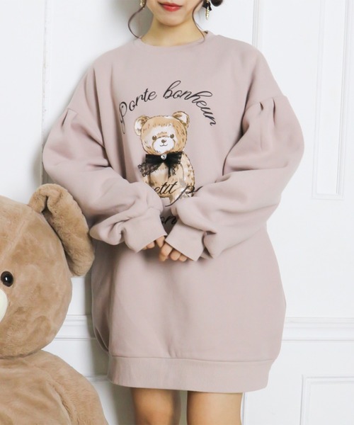 ROJITA（ロジータ）の「レースリボン付クマプリントBIGトレーナー