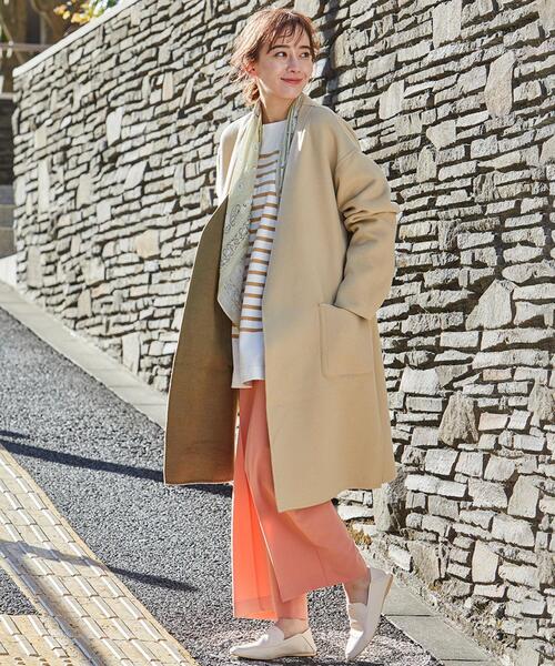 coen(コーエン)の「チュニック丈パネルボーダーTシャツ(Tシャツ/カットソー・レディース・ベージュ/レッド/ブラック/コバルトブルー・FREE)」の12枚目の写真