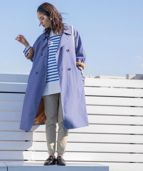 coen(コーエン)の「チュニック丈パネルボーダーTシャツ(Tシャツ/カットソー・レディース・ベージュ/レッド/ブラック/コバルトブルー・FREE)」の8枚目の写真