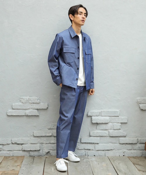 UNION STATION（ユニオンステーション）の「【セットアップ対応】トロピカルマテリアル CPOシャツ（ブルゾン・メンズ・ライトブルー/グリーン/グレー系その他/キナリ/ブラック・L/M/S）」の9枚目の写真