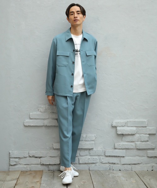 UNION STATION（ユニオンステーション）の「【セットアップ対応】トロピカルマテリアル CPOシャツ（ブルゾン・メンズ・ライトブルー/グリーン/グレー系その他/キナリ/ブラック・L/M/S）」の10枚目の写真