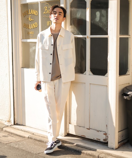 UNION STATION（ユニオンステーション）の「【セットアップ対応】トロピカルマテリアル CPOシャツ（ブルゾン・メンズ・ライトブルー/グリーン/グレー系その他/キナリ/ブラック・L/M/S）」の6枚目の写真