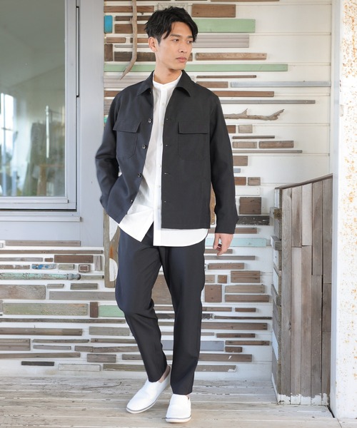 UNION STATION（ユニオンステーション）の「【セットアップ対応】トロピカルマテリアル CPOシャツ（ブルゾン・メンズ・ライトブルー/グリーン/グレー系その他/キナリ/ブラック・L/M/S）」の15枚目の写真