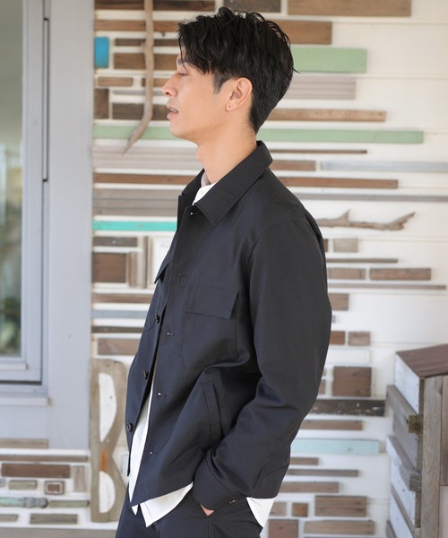 UNION STATION（ユニオンステーション）の「【セットアップ対応】トロピカルマテリアル CPOシャツ（ブルゾン・メンズ・ライトブルー/グリーン/グレー系その他/キナリ/ブラック・L/M/S）」の14枚目の写真