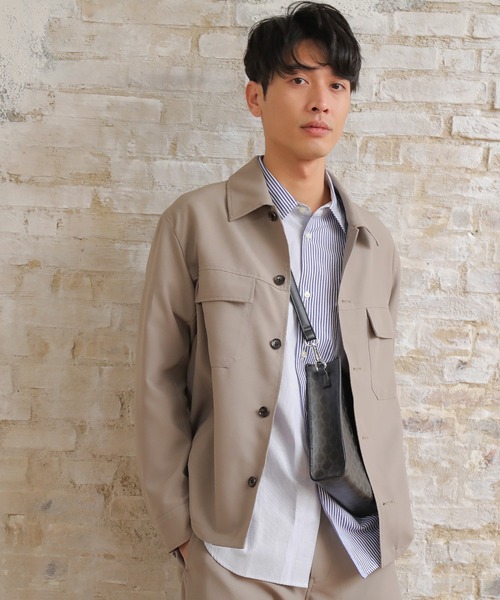 UNION STATION（ユニオンステーション）の「【セットアップ対応】トロピカルマテリアル CPOシャツ（ブルゾン・メンズ・ライトブルー/グリーン/グレー系その他/キナリ/ブラック・L/M/S）」の16枚目の写真