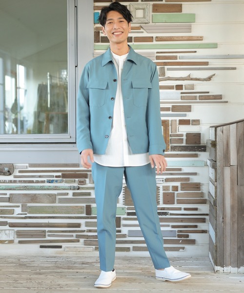 UNION STATION（ユニオンステーション）の「【セットアップ対応】トロピカルマテリアル CPOシャツ（ブルゾン・メンズ・ライトブルー/グリーン/グレー系その他/キナリ/ブラック・L/M/S）」の13枚目の写真